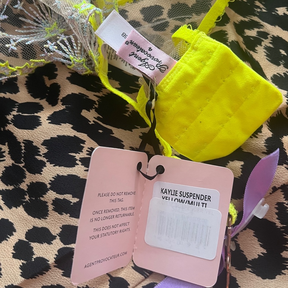Agent Provocateur Kaylie suspenders (garter belt) in yellow - Picture 3 of 3